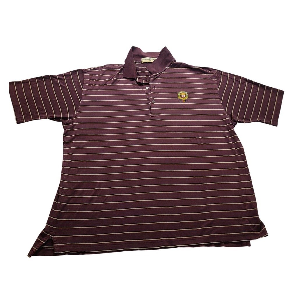 Fairway & Greene Men's XL Maroon Striped US Mid-Amateur 99 Old Warson Polo Shirt